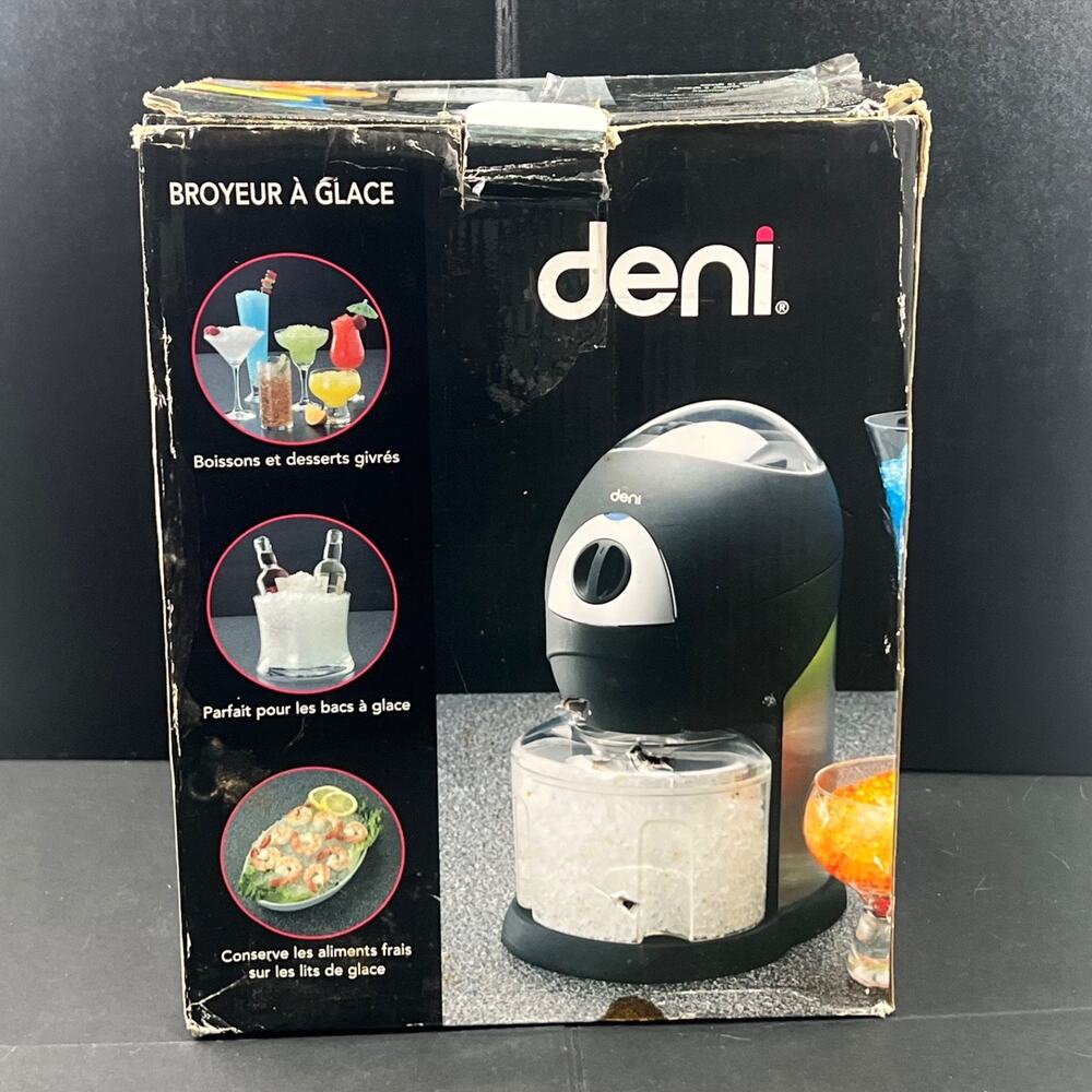 Deni 6100 Automatic Electric Ice Crusher Black Silver Tested With Box & Manual
